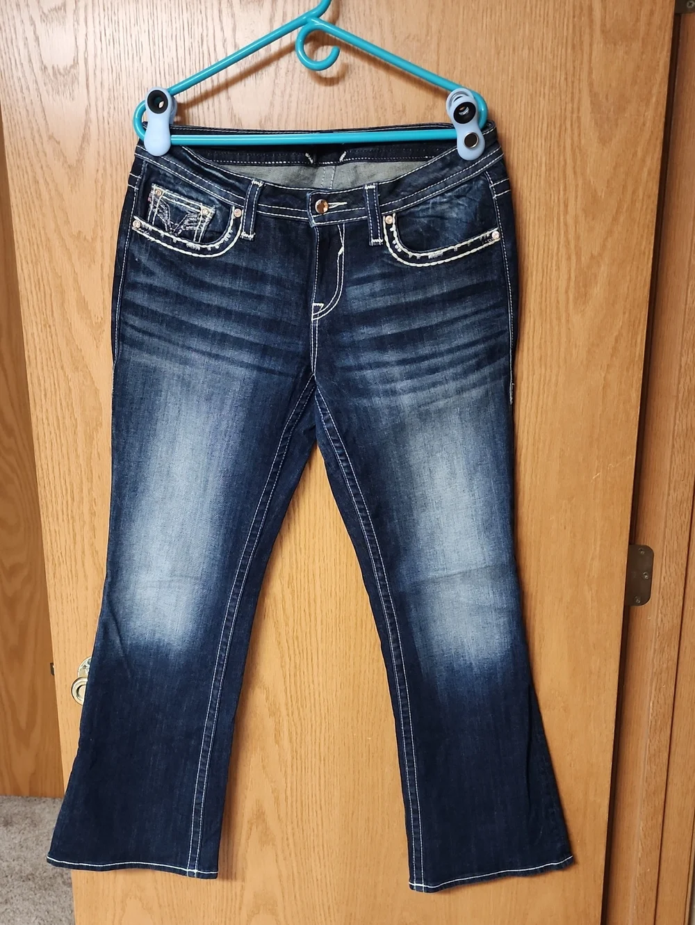 Vigoss Dark Blue Bootcut Jeans with Embellished Back Pockets 10x30 number 2097